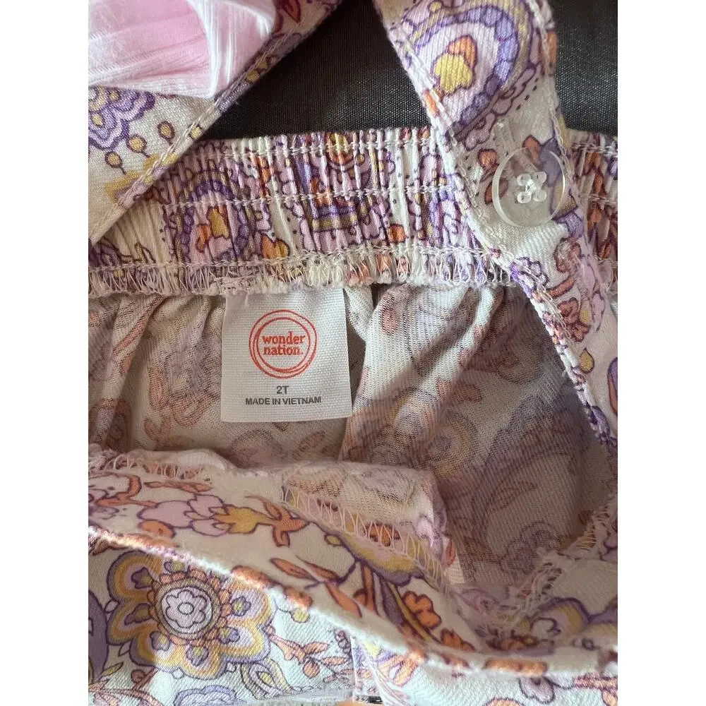 Wonder Nation Toddler Girls Pink Floral Paisley  Jumper Set Size 2T